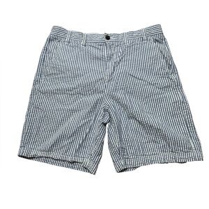 Croft & Barrow Men’s Shorts Navy Blue Striped Size 34 Casual